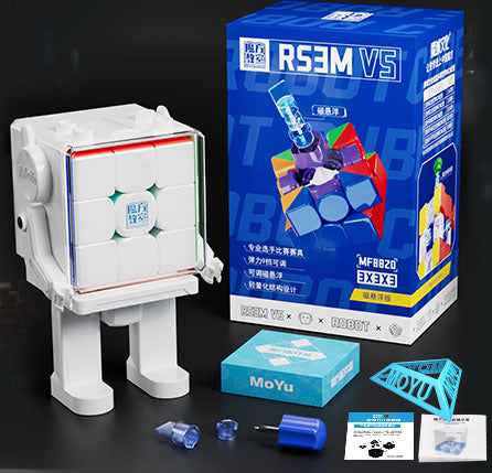 MOYU RS3M V5 3X3 (BALL-CORE UV + ROBOT CUBE STAND)